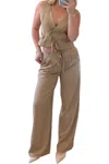 Edit By Nine Timeless Pants In Taupe In Grey
