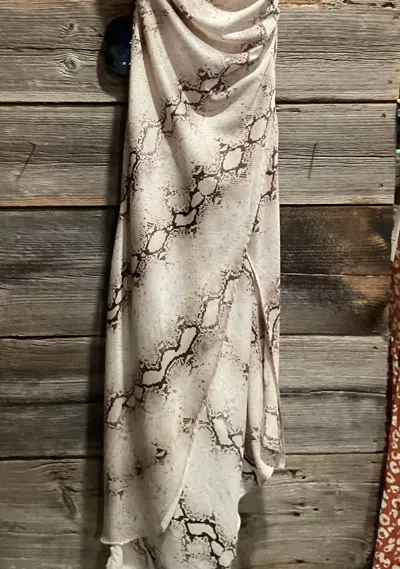 Edit By Nine Women's Spaghetti Strap Dress In Snake, Brown And Creme In Animal Print