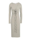 Edited Floris Dress Woman Midi Dress Sage Green Size 10 Ecovero Viscose, Elastane In Sage Green