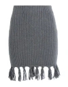 Edited Hege Skirt Woman Mini Skirt Grey Size 6 Lyocell, Recycled Cotton, Recycled Polyester, Wool, E In Grey