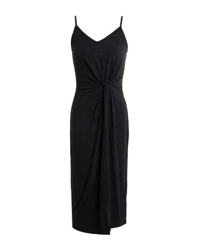 Edited Woman Midi Dress Charcoal Size 10 Viscose, Elastane In Grey