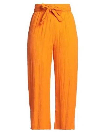 Edited Woman Pants Orange Size 10 Viscose, Cotton