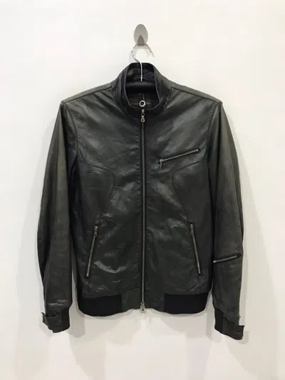 Pre-owned Edition Japan X Leather Jacket Edition Japan Cafe Racer Schott-like Biker Leather Jacket In Black
