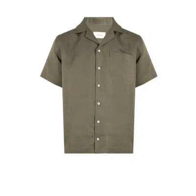 Editions 102 Barac Linen And Lyocell Shirt In Brown