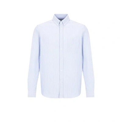 Editions 102 Striped Cotton Shirt In Blue