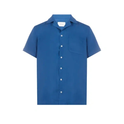 Editions 102 Chemise Barac En Lin Et Lyocell In Bleu