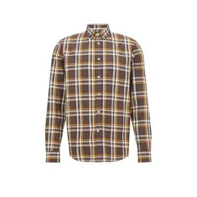 Editions 102 Chemise En Flanelle De Coton In Marron