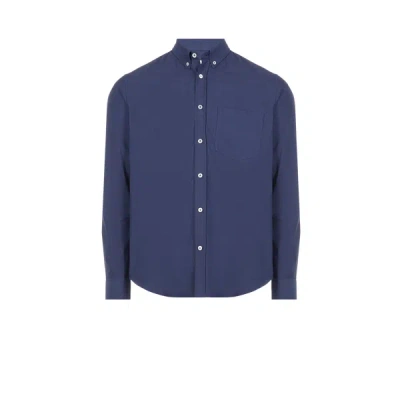 Editions 102 Long-sleeve Cotton Shirt In Blue