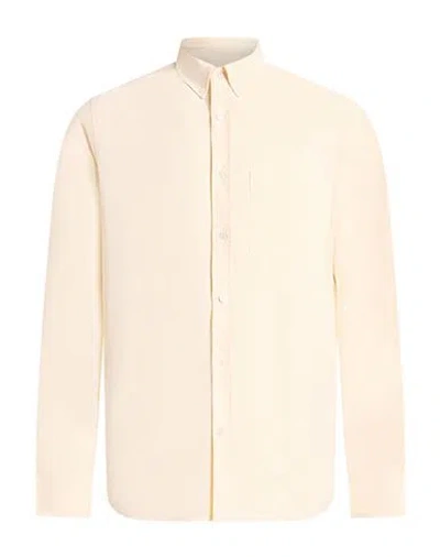 Editions 102 Man Shirt Apricot Size S Organic Cotton In Orange