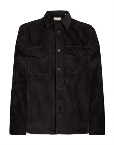 Editions 102 Man Shirt Charcoal Size Xl Cotton In Black