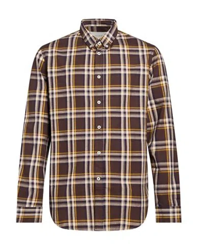 Editions 102 Man Shirt Dark Brown Size M Organic Cotton