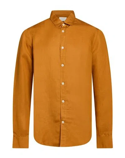 Editions 102 Man Shirt Marigold Size Xl Organic Cotton In Brown
