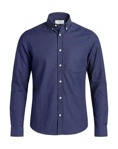 Editions 102 Man Shirt Navy Size Xs Organic Cotton In Blue