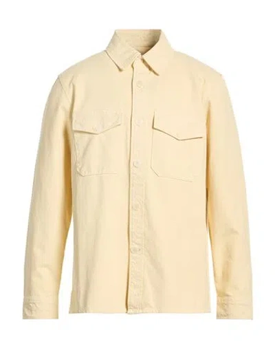 Editions 102 Man Shirt Pastel Yellow Size Xs Recycled Cotton, Cotton In Orange