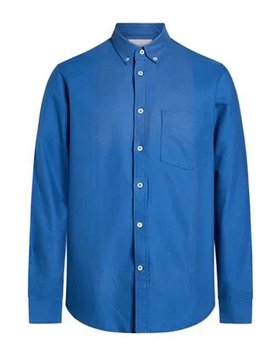 Editions 102 Man Shirt Slate Blue Size Xl Organic Cotton