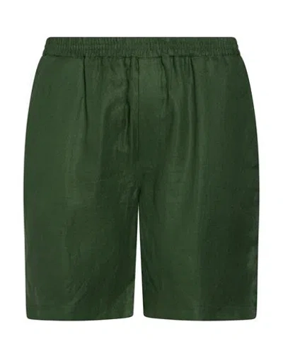 Editions 102 Man Shorts & Bermuda Shorts Green Size S Linen