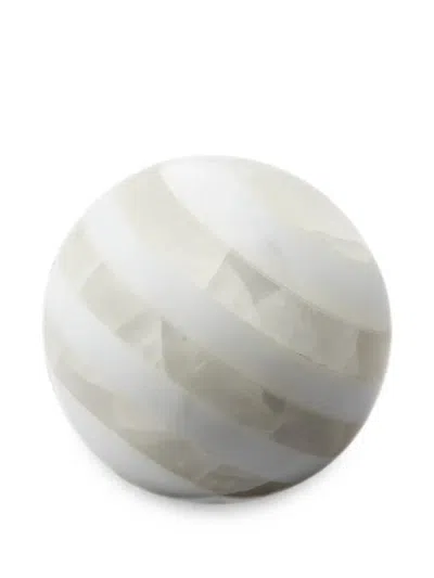 Editions Milano Alice Striped Marble Paperweight In White