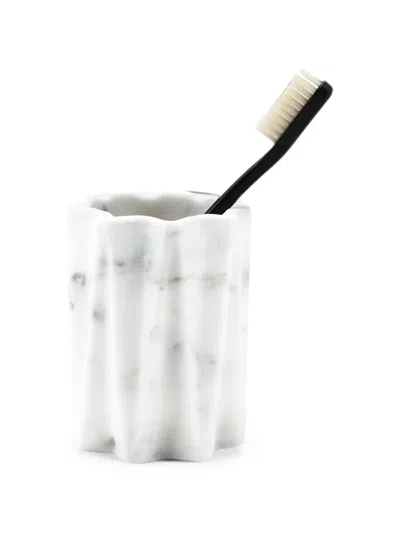 Editions Milano Fold Marble Brush Holder In White