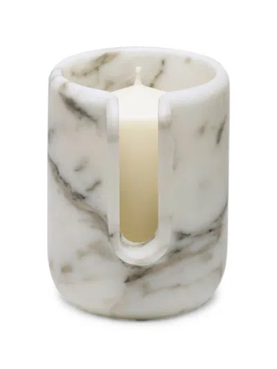 Editions Milano Kouki Marble Candle Holder In White