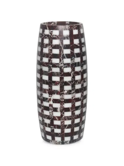 Editions Milano Lace Marble Vase In Red