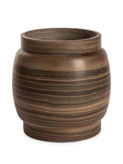 Editions Milano Medium Stone Marble Vase In Brown