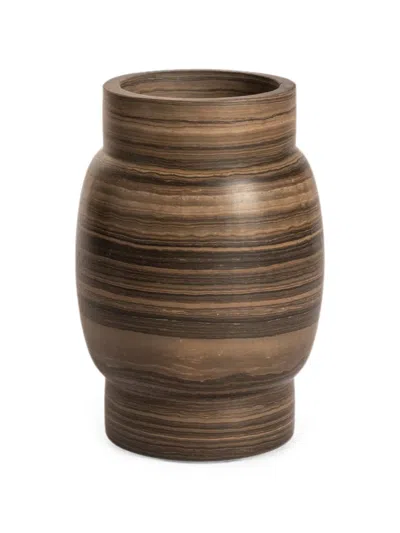 Editions Milano Small Stone Marble Vase In Brown
