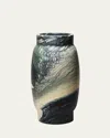 Editions Milano Stone Vase In Dark Green