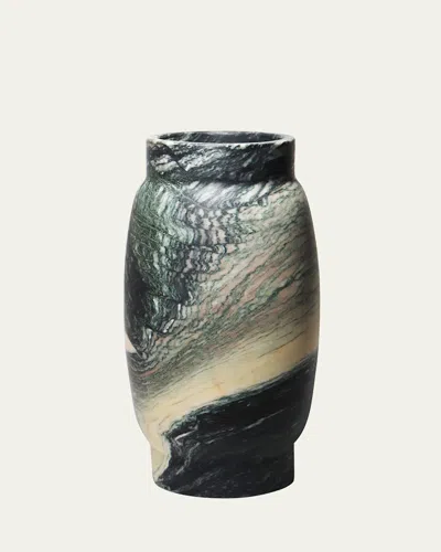 Editions Milano Stone Vase In Dark Green
