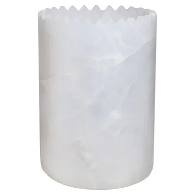 Pre-owned Editions Milano Triangoli White Onyx Vase