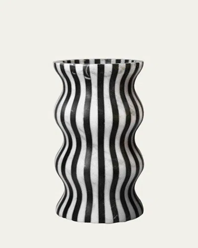 Editions Milano Versilia Vase In Black/white