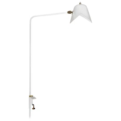 Pre-owned Editions Serge Mouille Serge Mouille Mid-century Modern White Simple Agrafée Table Lamp