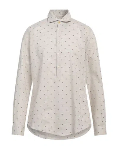 Edizioni Limonaia Man Shirt Beige Size 17 Linen, Cotton