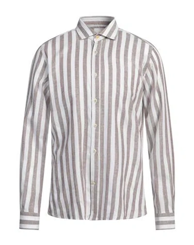 Edizioni Limonaia Man Shirt Chocolate Brown Size 16 ½ Linen, Cotton