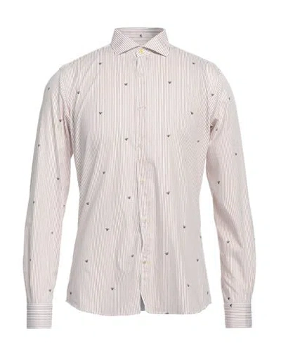 Edizioni Limonaia Man Shirt Rust Size 17 ½ Cotton, Elastane In Red