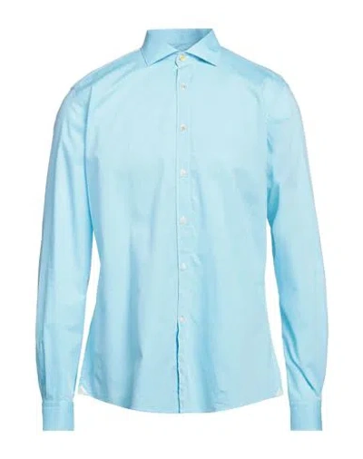 Edizioni Limonaia Man Shirt Sky Blue Size 17 Cotton