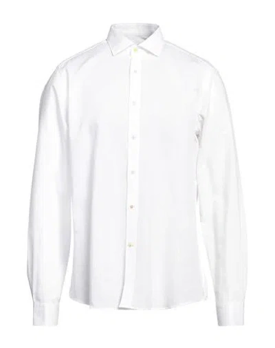 Edizioni Limonaia Man Shirt White Size 17 ¾ Linen, Cotton