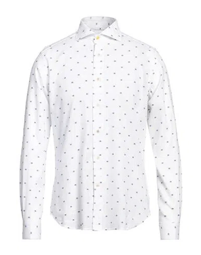 Edizioni Limonaia Man Shirt White Size 17 Linen, Cotton