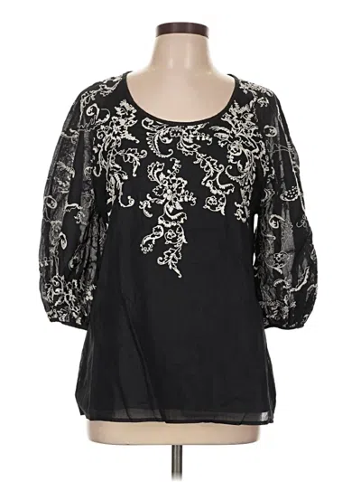 Pre-owned Edme & Esyllte 3/4 Sleeve Blouse In Black