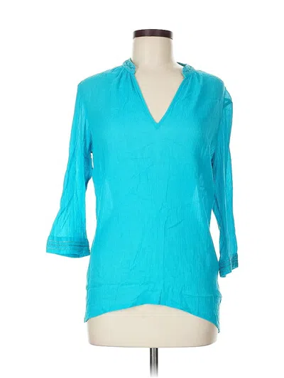 Pre-owned Edme & Esyllte 3/4 Sleeve Blouse In Blue