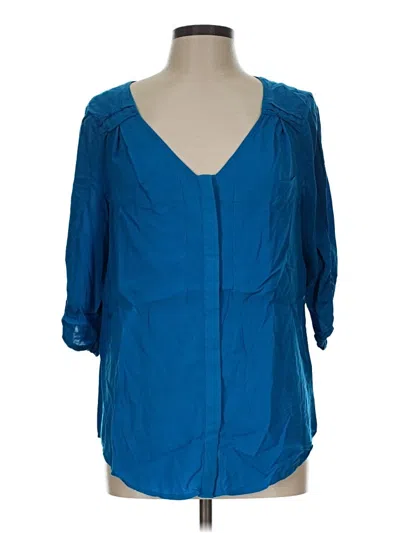 Pre-owned Edme & Esyllte 3/4 Sleeve Blouse In Blue