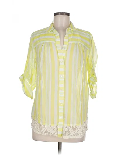 Pre-owned Edme & Esyllte 3/4 Sleeve Button Down Shirt In Yellow