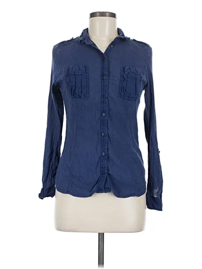 Pre-owned Edme & Esyllte Long Sleeve Button Down Shirt In Blue