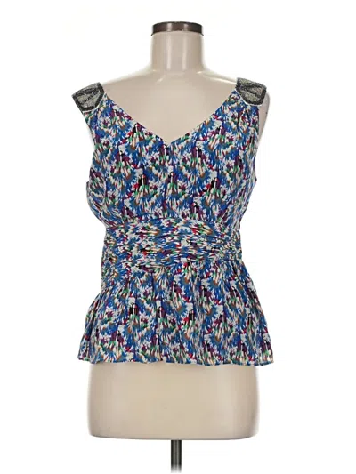 Pre-owned Edme & Esyllte Sleeveless Silk Top Blue Sweetheart Neckline Tops