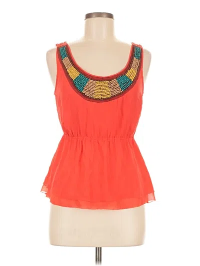 Pre-owned Edme & Esyllte Sleeveless Silk Top Orange Halter Neckline Tops