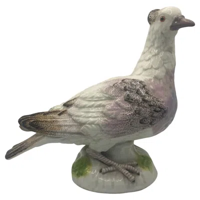Pre-owned Edmé Samson Hand-painted Rococo Porcelain Dove Figure By , Circa 1950 In Gray