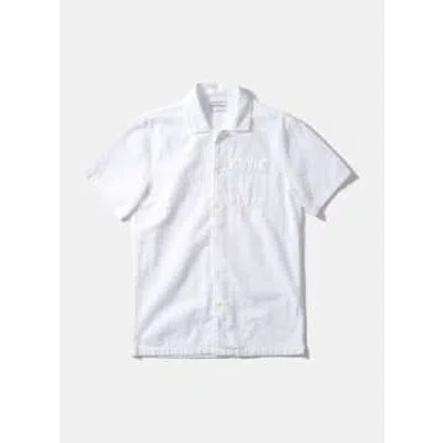 Edmmond - Seersucker Short Sleeve Shirt Plain White