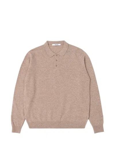 Edmmond Studios Long-sleeve Knitted Polo Shirt In Brown
