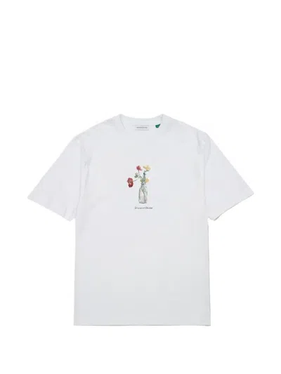 Edmmond Studios Blooming Floral-print T-shirt In Metallic