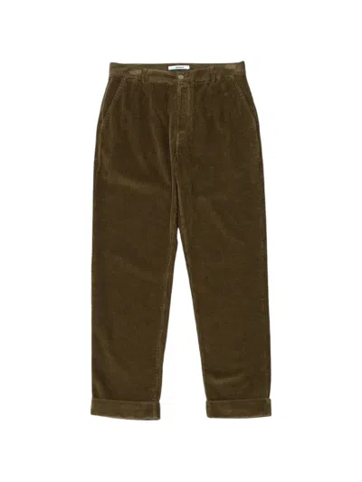 Edmmond Studios Corduroy Turn-up Straight-leg Trousers In Green