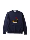 Edmmond Studios 덕 헌트 크루 넥 스웨트셔츠 In Blue